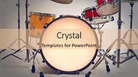  Presentation with drums - PPT theme enhanced with text box - close up isolated drums background and a lemonade colored foreground