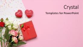  Presentation with hearts - Slides enhanced with gift box flowers and decorative background and a lemonade colored foreground
