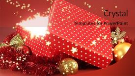  Presentation with an open gift box - Presentation theme consisting of gift box with bright light background and a red colored foreground