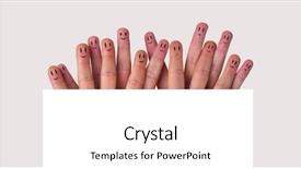  Presentation with whiteboard - Beautiful slide deck featuring text box - happy group of finger smileys backdrop and a white colored foreground