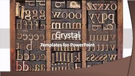  Presentation with text box - PPT theme having text box - letterpress wood type printing blocks background and a tawny brown colored foreground