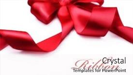  Presentation with gift ribbon - Colorful PPT layouts enhanced with elegant christmas background - red satin gift bow ribbon backdrop and a sky blue colored foreground