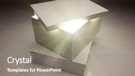  Presentation with text box - Amazing PPT theme having white box with lid revealing backdrop and a  colored foreground