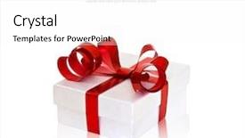  Presentation with text box - Colorful theme enhanced with white gift box with red backdrop and a white colored foreground