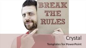  Presentation with car body repairer holding - Cool new presentation design with constraints - man holding a card backdrop and a coral colored foreground