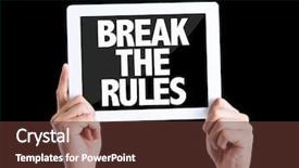  Presentation with stereotype - Theme having stereotype media - tablet pc with text break background and a tawny brown colored foreground