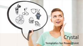  Presentation with junk food - Beautiful presentation design featuring text bubble with junk food backdrop and a lemonade colored foreground