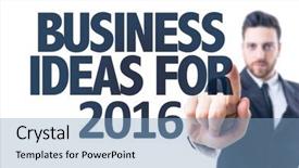  Presentation with ideas - PPT theme with text business ideas for 2016 background and a light blue colored foreground