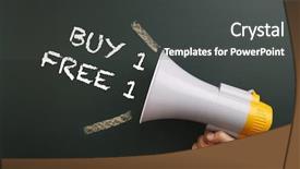  Presentation with broadcasting - Amazing PPT theme having text buy one free backdrop and a dark gray colored foreground