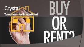  Presentation with writing - PPT layouts enhanced with text buy or rent background and a dark gray colored foreground
