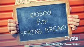  Presentation with spring break - Cool new PPT layouts with text closed for spring break backdrop and a ocean colored foreground