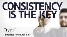  Presentation with key - Colorful theme enhanced with consistent - business man pointing to transparent backdrop and a white colored foreground