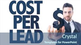  Presentation with cost - PPT layouts consisting of text cost per lead background and a ocean colored foreground