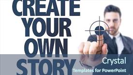  Presentation with business leaders - Presentation design with text create your own story background and a ocean colored foreground