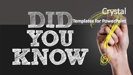  Presentation with writing - Colorful slide deck enhanced with text did you know backdrop and a dark gray colored foreground