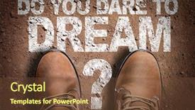  Presentation with trail - Amazing PPT theme having text do you dare backdrop and a tawny brown colored foreground