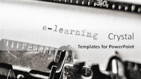  Presentation with machine learning - Amazing PPT theme having text-e-learning-printed backdrop and a white colored foreground