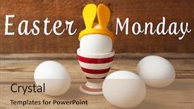  Presentation with 2018 goals text on white - Beautiful presentation design featuring text easter monday on background backdrop and a coral colored foreground