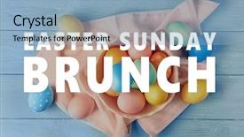  Presentation with easter - Slide set enhanced with text easter sunday brunch background and a light blue colored foreground