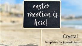  Presentation with signboard - Colorful presentation theme enhanced with text easter vacation is here backdrop and a lemonade colored foreground