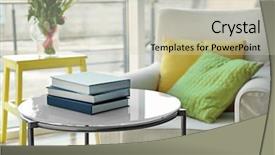  Presentation with pile - Audience pleasing presentation design consisting of text edit - pile of books on table backdrop and a soft green colored foreground