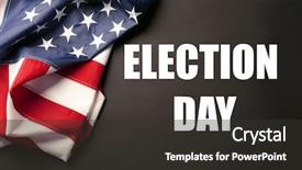  Presentation with election - Cool new PPT theme with text election day and usa backdrop and a dark gray colored foreground