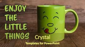  Presentation with vedic ancient buddhist text - PPT layouts with text enjoy the little things background and a tawny brown colored foreground