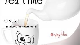  Presentation with tea pouring into glass transparent - Colorful slide deck enhanced with text enjoy the little things backdrop and a white colored foreground