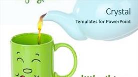  Presentation with tea pouring into glass transparent - Presentation design featuring text enjoy the little things background and a cool aqua colored foreground