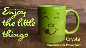  Presentation with security encryption decryption text - Beautiful PPT layouts featuring text enjoy the little things backdrop and a tawny brown colored foreground