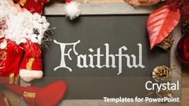  Presentation with faithful - Presentation design with text faithful in a christmas background and a tawny brown colored foreground
