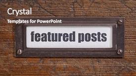  Presentation with file system - Slide set with text features - featured posts - file cabinet background and a tawny brown colored foreground