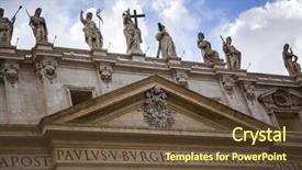  Presentation with city church - Cool new theme with text features - low angle view backdrop and a tawny brown colored foreground