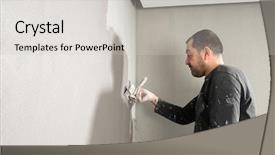  Presentation with space - Slides with text features - plasterer with copy space background and a light gray colored foreground