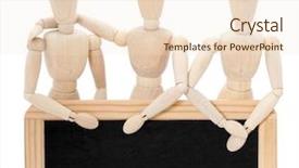  Presentation with chalkboard - Theme enhanced with text features - three puppets behind a chalkboard background and a lemonade colored foreground