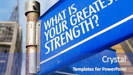  Presentation with strength - Amazing PPT theme having text features - what is your greatest strength backdrop and a teal colored foreground