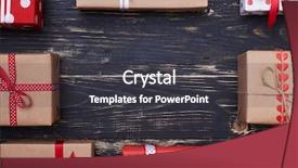  Presentation with square - Amazing PPT theme having text formed by gift box backdrop and a dark gray colored foreground