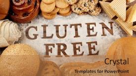  Presentation with gluten free - Colorful presentation theme enhanced with text gluten free with bakery backdrop and a  colored foreground