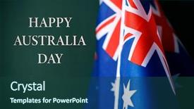  Presentation with anzac day - Audience pleasing presentation theme consisting of text happy australia day backdrop and a ocean colored foreground