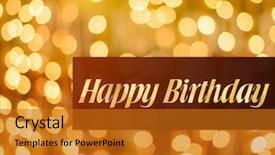  Presentation with happy birthday - Slides consisting of text happy birthday written against a lighted background background and a gold colored foreground
