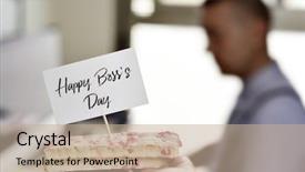  Presentation with signboard - Presentation theme having text happy boss day background and a  colored foreground
