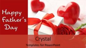  Presentation with kid s happy fathers day - Presentation theme having text happy father's day background and a red colored foreground