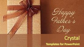  Presentation with kid s happy fathers day - Beautiful PPT theme featuring text happy father's day backdrop and a tawny brown colored foreground