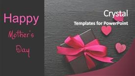  Presentation with gift - Slides enhanced with text happy mother's day background and a  colored foreground