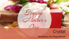  Presentation with happy mothers day - Colorful slide deck enhanced with text happy mother's day backdrop and a coral colored foreground