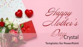  Presentation with gift - Colorful PPT layouts enhanced with text happy mother's day backdrop and a  colored foreground