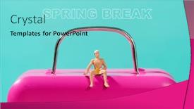  Presentation with spring break - Audience pleasing PPT theme consisting of text-happy-spring-break backdrop and a seafoam green colored foreground
