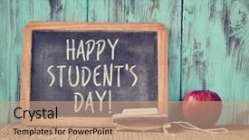  Presentation with rustic chalkboard - Amazing slide set having text happy students day written backdrop and a coral colored foreground