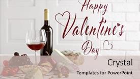  Presentation with food red - PPT theme featuring text happy valentine's day background and a soft green colored foreground