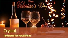  Presentation with valentine - Cool new theme with text happy valentine's day backdrop and a tawny brown colored foreground